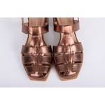 Sandalia de Couro Salto Bloco Bronze Ref. 09422.09992