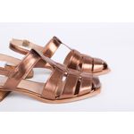 Sandalia de Couro Salto Bloco Bronze Ref. 09422.09992