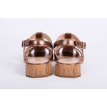 Sandalia de Couro Salto Bloco Bronze Ref. 09422.09992