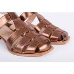 Sandalia de Couro Salto Bloco Bronze Ref. 09422.09992