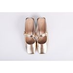 Mule Couro com Salto Bloco Ouro Ref. 09491.09952