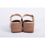 Mule Couro com Salto Bloco Ouro Ref. 09491.09952