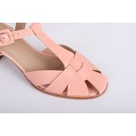 Sandalia de Couro Salto Bloco Pessego Ref. 09922.09903
