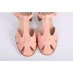 Sandalia de Couro Salto Bloco Pessego Ref. 09922.09903