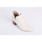 Bota Couro Salto Bloco Off White Ref. 09972.09963