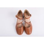 Sapato de Couro Mary Jane Camel Ref. 09932.09913