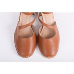 Sapato de Couro Mary Jane Camel Ref. 09932.09913