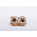 Sandalia de Couro Salto Bloco Amendoa Ref. 09422.09992