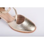 Sapato de Couro Mary Jane Ouro Ref. 09932.09913