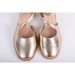 Sapato de Couro Mary Jane Ouro Ref. 09932.09913
