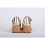 Sapato de Couro Mary Jane Ouro Ref. 09932.09913