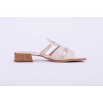 Tamanco Off White com tiras Ouro Ref. 09991.09962