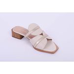 Tamanco Off White com tiras Ouro Ref. 09991.09962