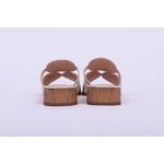 Tamanco Off White com tiras Ouro Ref. 09991.09962
