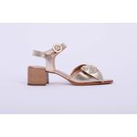 Sandalia de Couro Laço Dourado Ref. 09932.09913