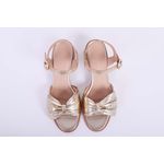 Sandalia de Couro Laço Dourado Ref. 09932.09913