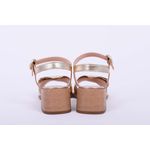 Sandalia de Couro Laço Dourado Ref. 09932.09913