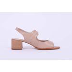 Sapato Couro Salto Bloco Amendoa Ref. 09422.09992