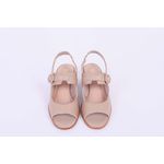 Sapato Couro Salto Bloco Amendoa Ref. 09422.09992