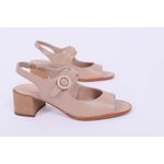 Sapato Couro Salto Bloco Amendoa Ref. 09422.09992