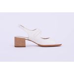 Sapato Couro Salto Bloco Branco Ref. 09422.09992