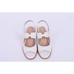 Sapato Couro Salto Bloco Branco Ref. 09422.09992