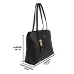 Bolsa Feminina Classe Couro Shopping Bag Preta Ref. 09944.09995