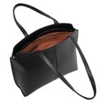 Bolsa Feminina Classe Couro Shopping Bag Preta Ref. 09944.09995
