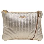 Bolsa Feminina Classe Couro Croosbody Eva Ouro Ref. 09941.09991 