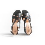 Sandália Salto Com Tiras Atanado Preto REF. 09111.09951