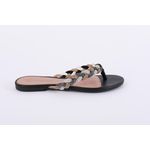 Rasteira Elegance Grafite Ouro Ref. 09941.09991