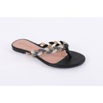 Rasteira Elegance Grafite Ouro Ref. 09941.09991