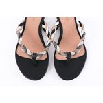 Rasteira Elegance Grafite Ouro Ref. 09941.09991
