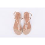 Sandalia Rasteira Elegance Areia Ref. 09941.09991