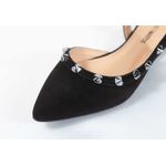 Sandália Rasteira Spikes Nobuck Preto Ref. 09521.09971