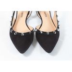 Sandália Rasteira Spikes Nobuck Preto Ref. 09521.09971