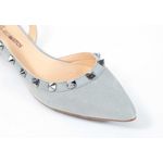 Sandália Rasteira Spikes Nobuck Demin Ref. 09521.09971