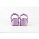 Tamanco em Couro Alça Trançada Lilas Ref. 09641.09902