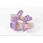 Tamanco em Couro Alça Trançada Lilas Ref. 09641.09902