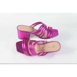 Tamanco Tiras duplas Metalizado Pink Ref. 09811.09961