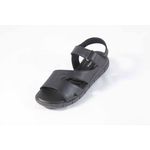 Sandália Confort Couro Mestiço Preto Ref. 09301.09951