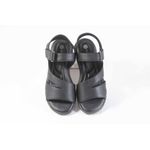 Sandália Confort Couro Mestiço Preto Ref. 09301.09951