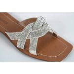 Rasteira Feminina Tiras Trançadas Off White Ref. 0949.09431 
