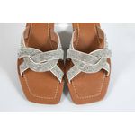 Rasteira Feminina Tiras Trançadas Off White Ref. 0949.09431 