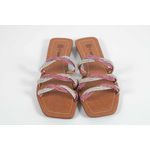 Rasteira Feminina Tres tiras Rosa Cristal Ref. 09401.09941