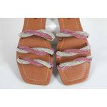 Rasteira Feminina Tres tiras Rosa Cristal Ref. 09401.09941