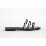 Rasteira Feminina Tres tiras Preto Cristal Ref. 09401.09941