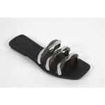 Rasteira Feminina Tres tiras Preto Cristal Ref. 09401.09941