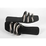 Rasteira Feminina Tres tiras Preto Cristal Ref. 09401.09941