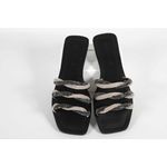 Rasteira Feminina Tres tiras Preto Cristal Ref. 09401.09941
